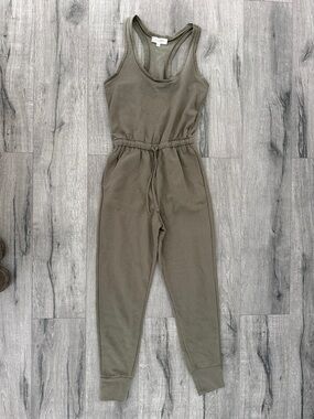 Hippie Rose Olive Green Racerback Tank Jumpsuit